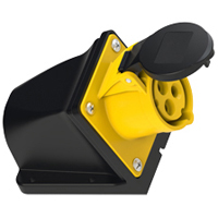 Pin and Sleeve Receptacle Outlet Devices with Box 888-110-NS IEC 60309 Surface Mount Receptacle with Box, IP44 Rated, 20 Amp 120 Volt, 4H, IEC 309 International Pin and Sleeve Devices 